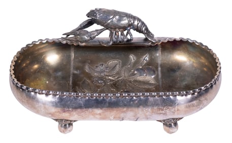 SILVER-PLATE LOBSTER BOWL