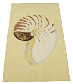 MODERN HOOKED STYLE WOOL RUG (5' x 8')