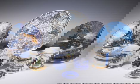 (12) ASSORTED RAILROAD THEME DISHES