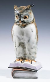 HERZINGER & CO. PORCELAIN OWL FIGURINE
