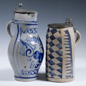 (2) GERMAN WESTERWALD STONEWARE STEINS