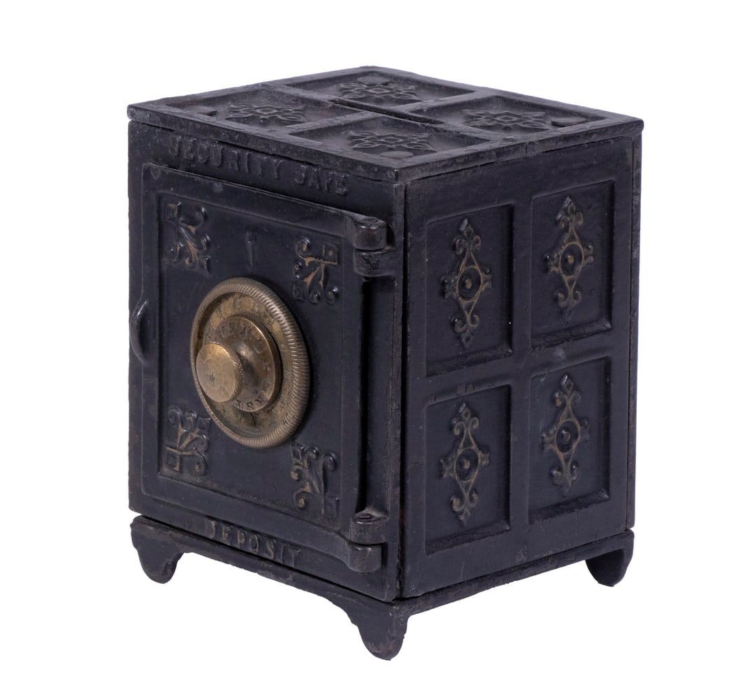 CAST IRON "SECURITY SAFE DEPOSIT" STILL BANK (1 of 4)
