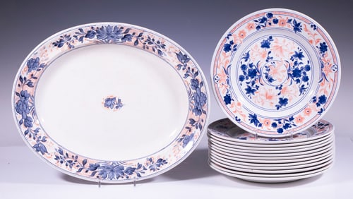 CHURCHILL "IMARI" PATTERN PLATES, PLUS WEDGWOOD PLATTER