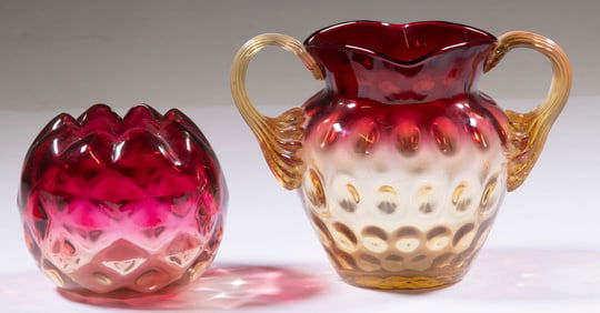 AMBERINA ART GLASS VESSELS