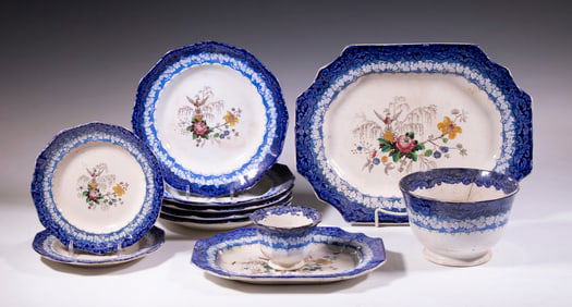 STAFFORDSHIRE "FLENSBURG" TRANSFERWARE CHINA