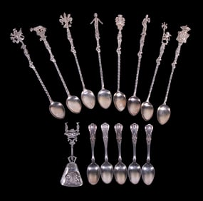(14) VINTAGE SILVER-PLATE SPOONS