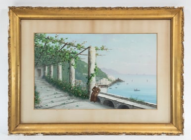 ITALIAN GRAND TOUR PAINTING OF CAPRI, SIGNED "MONTRELLO"