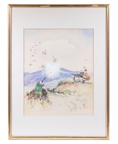 NEW YORKER MAGAZINE STYLE CARTOON, ILLEGIBLY SIGNED, DATED 10/76