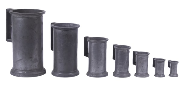 GRADUATED FRENCH PEWTER MEASURES