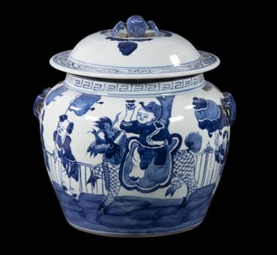 CHINESE BLUE & WHITE RICE JAR
