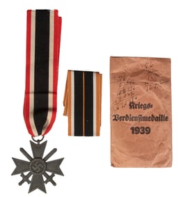 THIRD REICH WAR MERIT CROSS MEDAL (KRIEGSVERDIENSTKREUZ), 2ND CLASS W/ EXTRAS