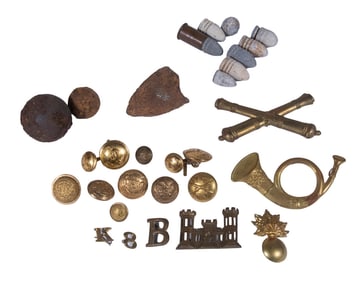 CIVIL WAR MEMORABILIA, BUTTONS, BADGES & LEAD