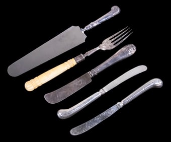 ASSORTED SILVER MOUNTED CUTLERY