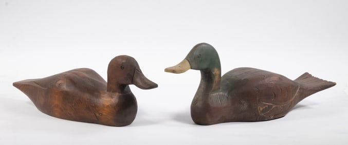 (2) CARVED DUCK DECOYS