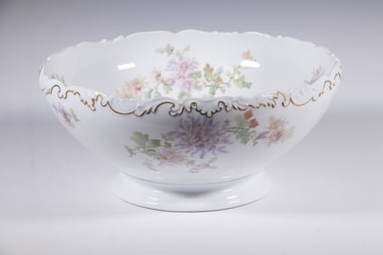 T&V LIMOGES FOOTED PUNCH BOWL