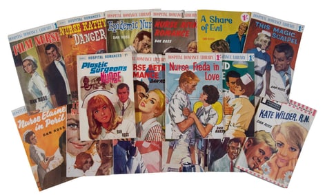 (18) 1960'S BRITISH/CANADIAN HOSPITAL ROMANCE PAPERBACKS BY DAN ROSS, ALL ARE INSCRIBED AND SIGNED,