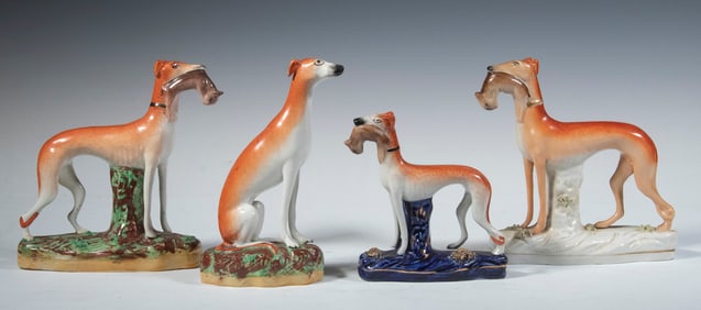 STAFFORDSHIRE WHIPPET FIGURINES