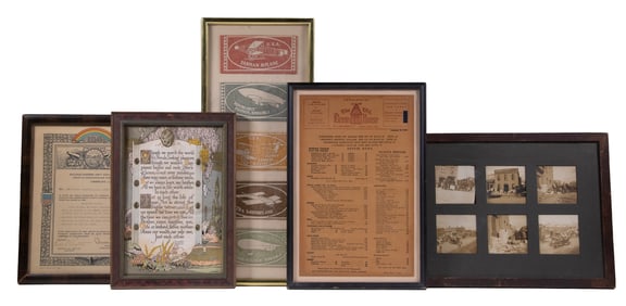 (5 PCS) FRAMED EPHEMERA