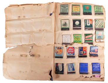 1930'S SCRAPBOOK OF APPROX. (220) MATCHBOOK COVERS, MOSTLY MAINE & NEW HAMPSHIRE