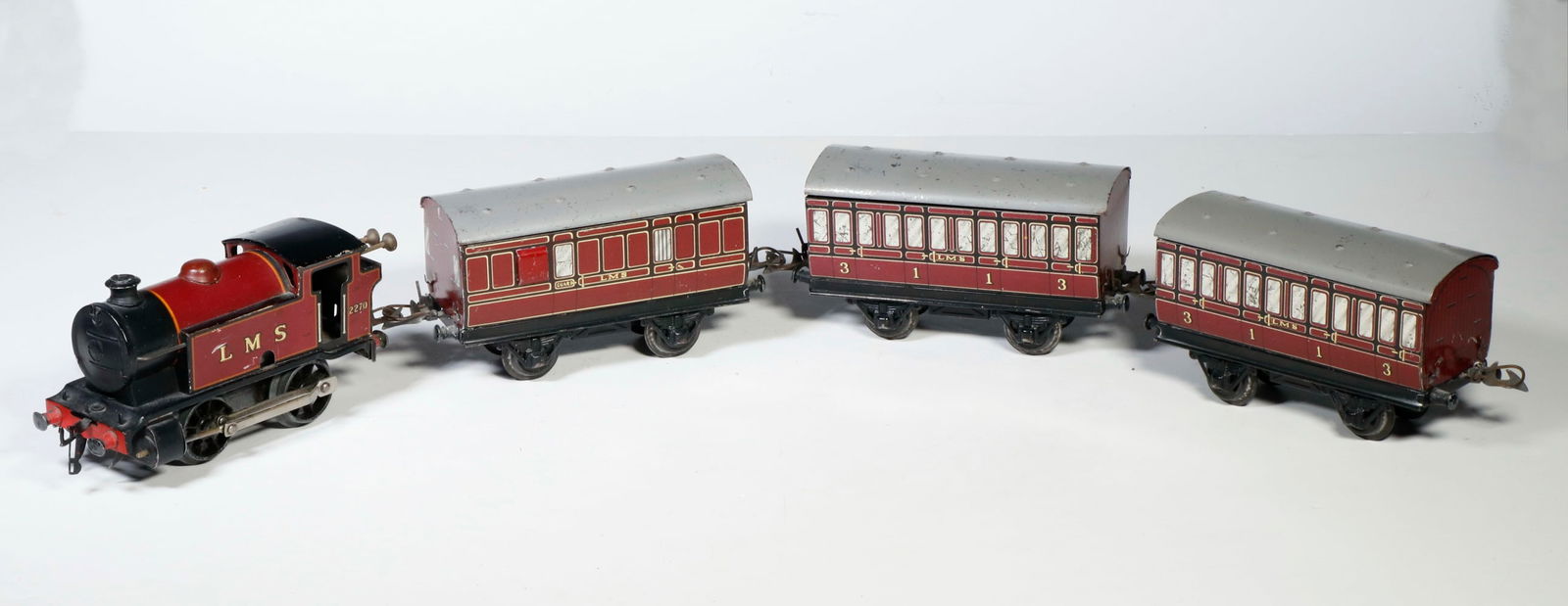 (4 PC) BRITISH TIN LITHO WINDUP TRAIN (1 of 2)