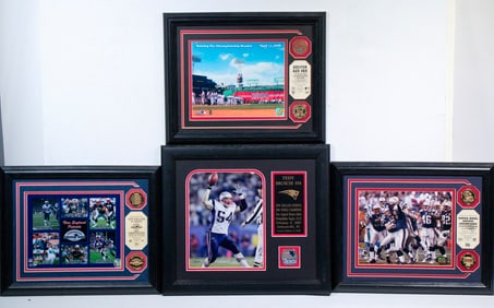 (13) SMALL FRAMED SPORTS COLLECTIBLES