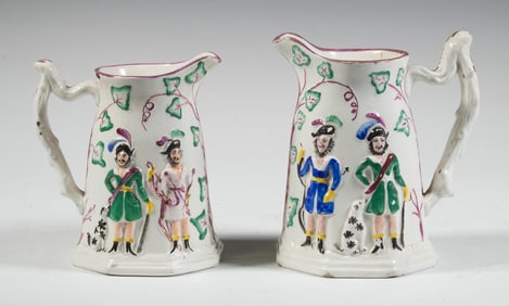 ENGLISH LUSTREWARE FIGURAL JUGS