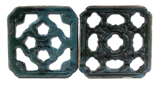 CHINESE POTTERY OPENWORK TILES