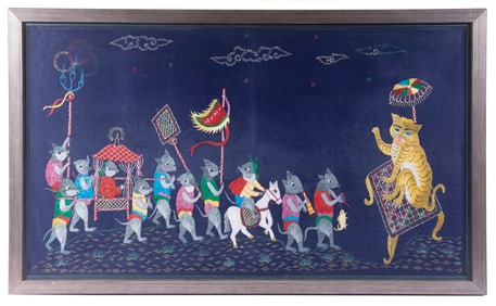 FRAMED CHINESE STITCHWORK