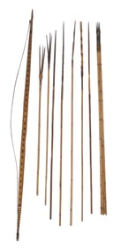 FIJIAN BOW WITH (12) ARROWS/GIGS
