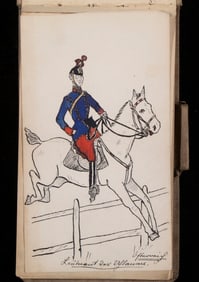 SCHOOL GIRL GERMAN EMPIRE SKETCHBOOK OF SOLDIERS