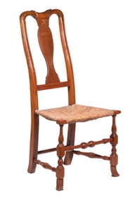 QUEEN ANNE COUNTRY RUSH SEAT SIDECHAIR