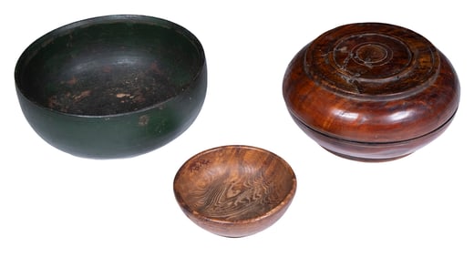 (3) TURNED TREEN BOWLS
