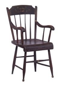 AMERICAN PAINTED THUMB-BACK ARMCHAIR