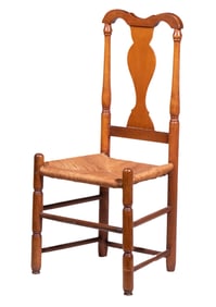 QUEEN ANNE COUNTRY RUSH SEAT SIDECHAIR