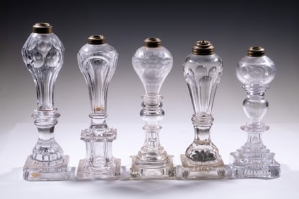 GLASS WHALE OIL LANTERNS