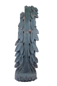 19TH C. CARVED AND PAINTED ACANTHUS LEAF