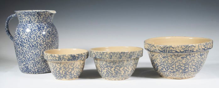 BLUE SPONGEWARE POTTERY