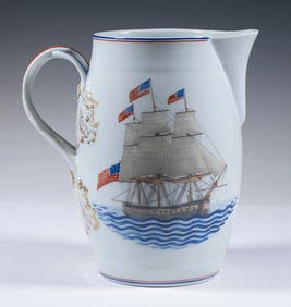 MOTTAHEDEH "USS CONSTITUTION" PORCELAIN PITCHER