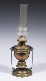 SMALL BRASS GIMBALED MARINE OIL LAMP