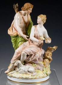 KPM FIGURAL GROUP - CLASSICAL FIGURES WITH SHEEP