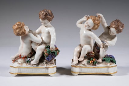 PR GERMAN PORCELAIN FIGURAL GROUPS
