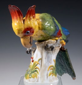 DRESDEN PORCELAIN COCKATOO FIGURINE