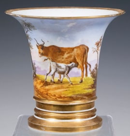 OLD PARIS PORCELAIN PLANTER WITH BASE