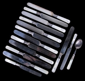 MOTHER-OF-PEARL HANDLED FLATWARE