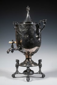 SILVER-PLATE HOT WATER URN