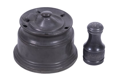 VICTORIAN PEWTER INKWELL