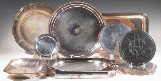 SILVER-PLATE TRAYS & TRIVETS