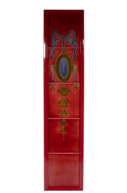 SHERWIN & COTTON FRAMED FIREPLACE TILE PANEL WITH BOW, C. 1900–1911