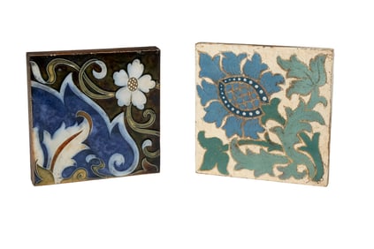 (2) ENGLISH TILES BY DOULTON LAMBETH, C. 1890