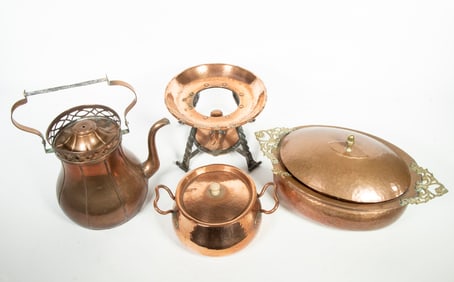 (4) COPPER POTS
